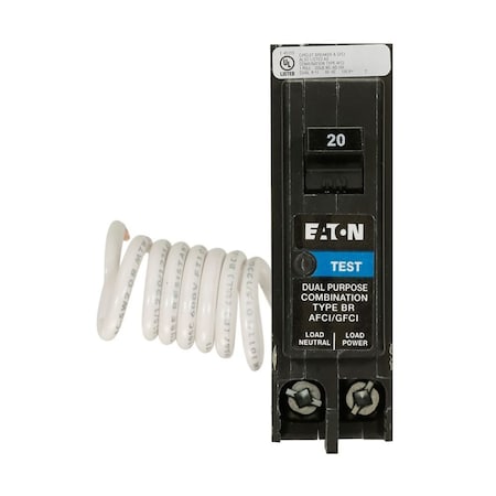 Eaton 1-Pole Type Br Dual Function Arc Fault/Ground Fault Circuit Interrupter BRAFGF115